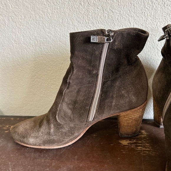 Alberto Fermani Suede Side Zip Heeled Ankle‎ Boots Brown Women’s Size 38.5 8.5 - Picture 3 of 10